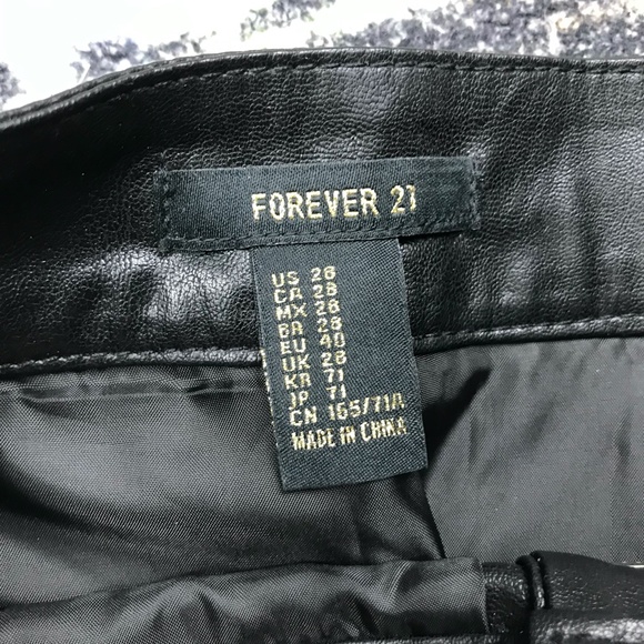 Forever 21 Black Genuine Leather and Suede Mini Skirt - Picture 3 of 4